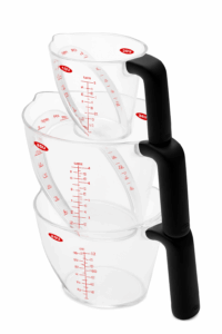 Clear measuring cups stackable